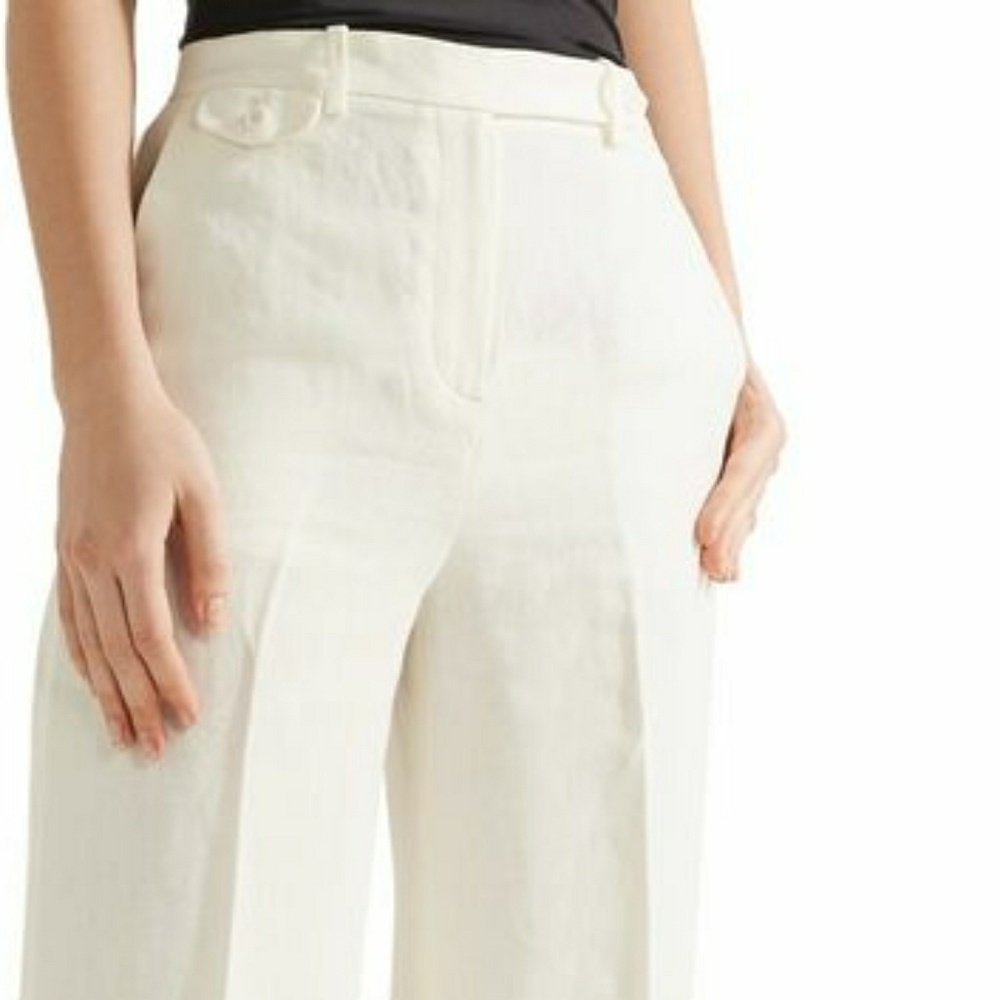 🆕🔥Theory Nadeema pleated linen wide-leg pants - Picture 2 of 7